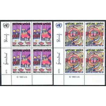 Poštovní známka (1983) MiNr. 117 - 118 ** - OSN Ženeva - 4-bl - 35. výročí Všeobecné deklarace lidských práv