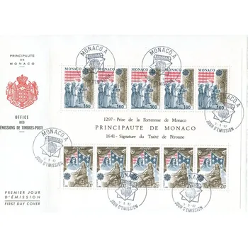 Poštovní známka (1982) FDC - MiNr. 1526 - 1527 O - Monako - BLOCK 19 - Europa: Historické události