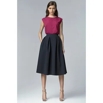 Dámská sukně Glara Dámská skládaná midi sukně s kapsami 401913