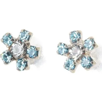 Náušnice Dětské stříbrné náušnice s modrými zirkony STNAD062/14F