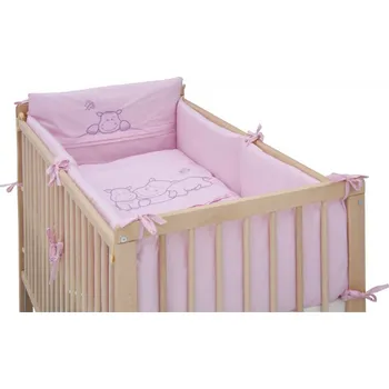 Povlečení Scarlett 14 - dílná souprava do postýlky Hrošík růžové