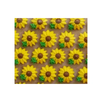 Jedlá dekorace na dort Cukrová ozdoba - KYTIČKY slunečnice