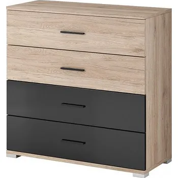 Postel BAUNTI BA 45 komoda 4S, dub san remo pískový 90x94x42 (SxVxH)