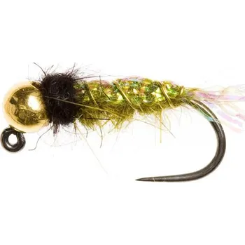 Rybářský háček Tungstenový jig se zlatou hlavičkou olivový, vel. 10