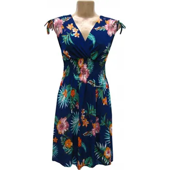 Dámské šaty Dámské elastické letní šaty 9804-43 modré M/L