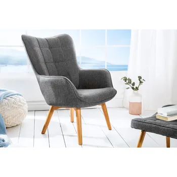 Křeslo Designové křeslo Sweden, šedé