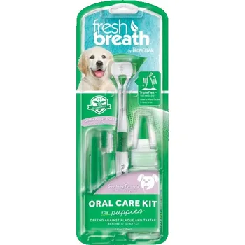 Péče o psí chrup TropiClean Fresh Breath Set na čištění zubů pro štěňata