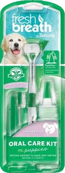 Péče o psí chrup TropiClean Fresh Breath Set na čištění zubů pro štěňata
