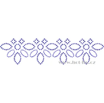 OP019 - ozdobný pás nažehlovací hot-fix kamínková aplikace na textil, rozměry cca 25,0x6,3cm barva: kameny barva 101 Crystal /stříbrná