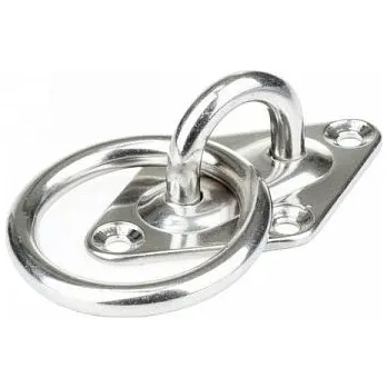 Chov hospodářského zvířete Nerezová deska s okem a kroužkem 8 x 5 cm kosočtverec