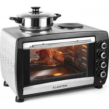 Mini trouba Klarstein Omnichef 45HB, 2000 W, 2 desky, 45 l, nerez, černá