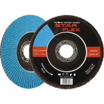 Brusný kotouč STAR FLEX Brusný kotouč lamelový na ocel, nerez a dřevo StarFlex pr.125 mm, hrubost 80, otvor pr.22 mm, hladší obrus