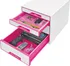 Zásuvkový kontejner Box zásuvkový Leitz WOW 4 zásuvky růžový/bílý