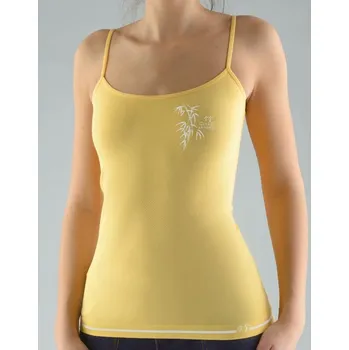 GINA dámské košilka, úzká ramínka, bezešvé, s potiskem Bamboo Cotton 08989P angreštová bílá S/M
