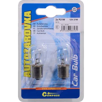 Autožárovka Žárovka 12V P21W 21W Ba15s blister 2ks Compass 08646