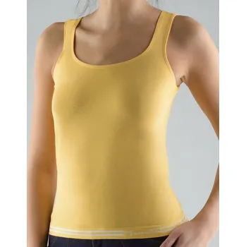 GINA dámské tílko, širší ramínka, bezešvé Bamboo Cotton 08987P angreštová bílá S/M