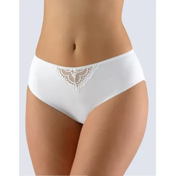 Dámské oblečení GINA dámské kalhotky klasické, širší bok, šité, s krajkou, jednobarevné La Femme 2 10171P bílá 50/52