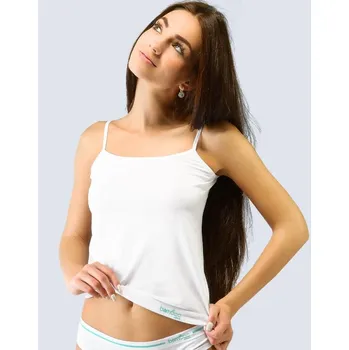 GINA dámské košilka, úzká ramínka, bezešvé, jednobarevné Bamboo Cotton 08019P bílá peprmint L/XL