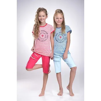 Dívčí pyžamo Taro, dívčí pyžamo 1076/1-Amelia, krátký rukáv, modrá, vel. 146