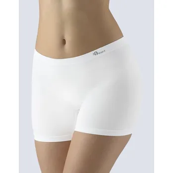 Kalhotky GINA dámské boxerky delší nohavička, kratší nohavička, bezešvé, klasické, jednobarevné Bamboo Soft 03016P bílá M/L