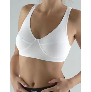 Dámská móda GINA dámské podprsenka sportovní, bez kostice, šité, jednobarevné 97017P bílá S