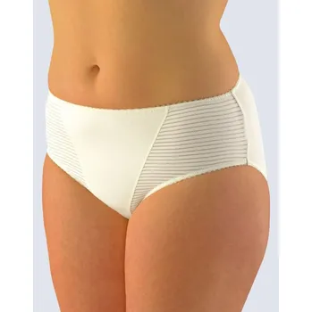 Kalhotky GINA dámské kalhotky klasické ve větších velikostech, větší velikosti, šité, jednobarevné 11054P žlutobílá 42/44