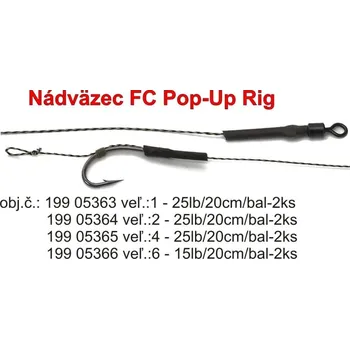 FC Pop - up Rig návazec 20 cm / 2 ks / Weedy green 25lb, vel.1