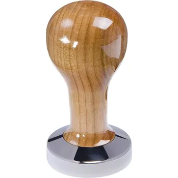 Buna café tamper, třešeň, lak, 53 mm, nerez lesk, plochý