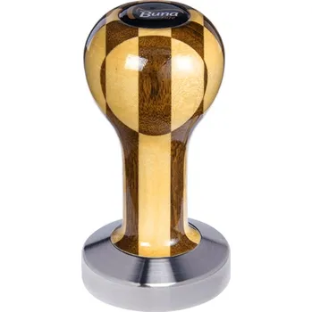 Příprava kávy Buna café tamper, šachovnice, lak, TP, 53 mm, nerez mat, plochý