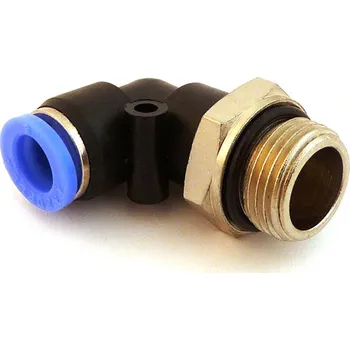 Cyklo nářadí Pneumatická rychlospojka EPL úhlová (kolínko) ∅8mm - závit 3/8" (Rychlonástrčné plastové šroubení pro rychlé zapojení pneumatického obvodu.)