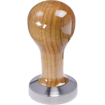 Buna café tamper, třešeň, lak, 51 mm, nerez mat, plochý