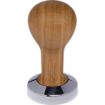 Buna café tamper, dub, olej, 51 mm, nerez lesk, plochý