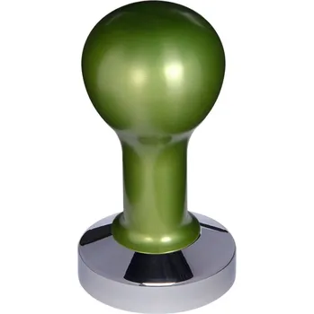 Buna café tamper, kov, zelený, 58.35 mm, nerez lesk, konvexní