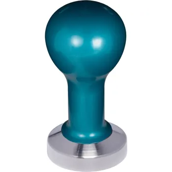 Buna café tamper, kov, modrý, 51 mm, nerez mat, plochý