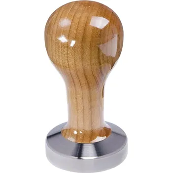 Buna café tamper, třešeň, lak, 53 mm, nerez mat, plochý