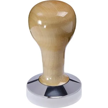 Buna café tamper, javor, lak, 56 mm, nerez lesk, plochý