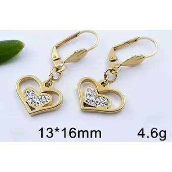 Dárková krabička Náušnice z chirurgické oceli zlatá srdíčka 20676