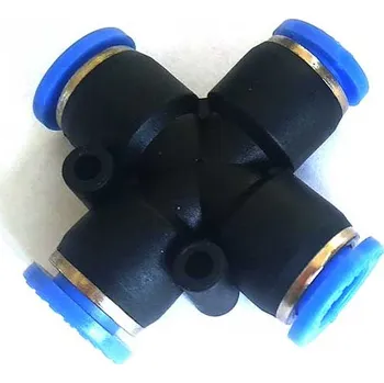 Cyklo nářadí Pneumatická nástrčná spojka křížová TPZA06 na vzduch 6mm (Násuvná spojka křížová plastová pro hadice 6mm)