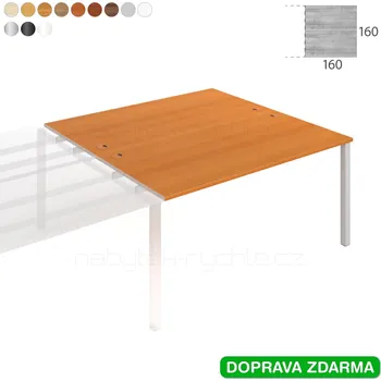 Psací stůl USD 1600 R Hobis UNI - Stůl pracovní zdvojený řetězící 160 x 160