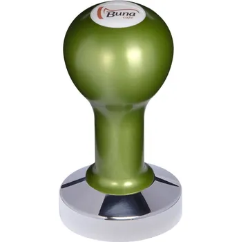 Buna café tamper, kov, zelený, SP, 56 mm, nerez lesk, plochý