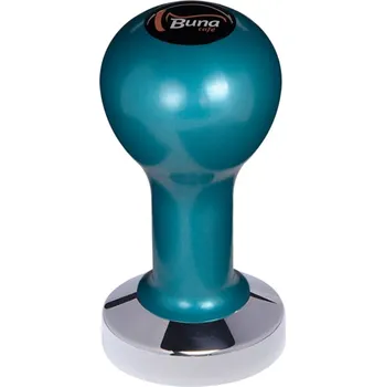 Buna café tamper, kov, modrý, TP, 53 mm, nerez lesk, plochý
