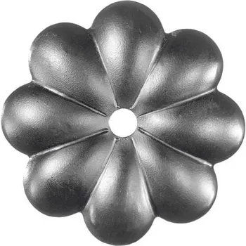 PSG 50.006 - ozdobný kovaný květ 90 x 2 mm, otvor 10 mm, pro plot, bránu, zábradlí a mříže