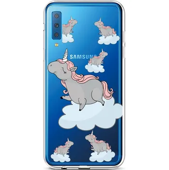 Pouzdro na mobilní telefon Kryt Samsung A7 silikon Grey Unicorns (obal neboli pouzdro na Samsung A7)
