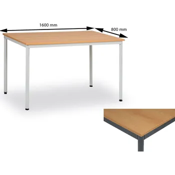 Psací stůl Jednací konferenční stůl 160x80 cm, nohy tmavě šedé/deska buk, slevy