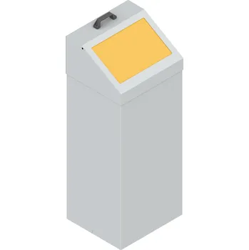 Odpadkový koš Koš na třídění odpadu 1266, objem 100 l, víko žluté