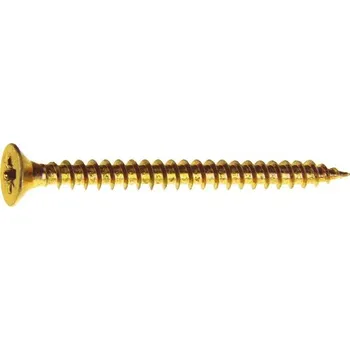 Vrut Univerzální vrut 4,5x80 PZ, zapuštěná hlava, zinek žlutý, 100ks