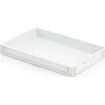 Úložný box Plastová EURO přepravka, plný úchyt, 60x40x7,5 cm, natur, slevy