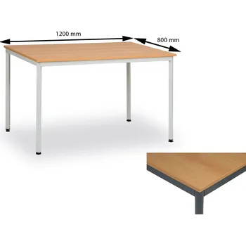 Psací stůl Jednací konferenční stůl 120x80 cm, nohy tmavě šedé/deska buk, slevy