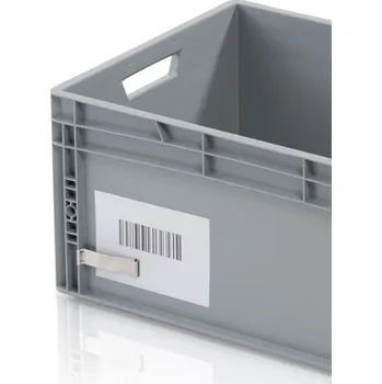 Úložný box Kovový držák etiket pro plastovou přepravku, balení 10 ks