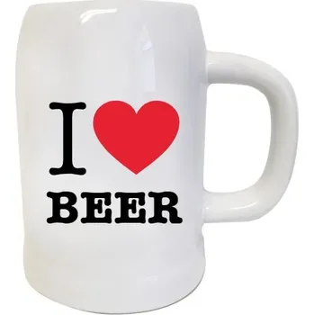 Sklenice Korbel na pivo - matné sklo s potiskem I love Beer